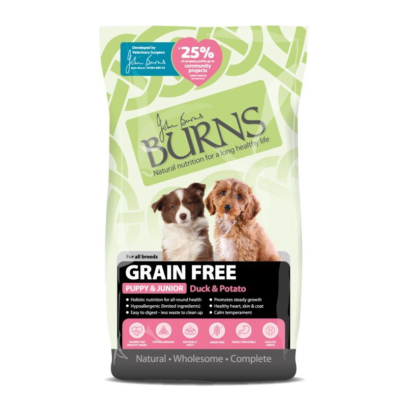 Burns Dog Food Puppy Free From With Duck & Potato 6kg
